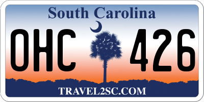 SC license plate OHC426