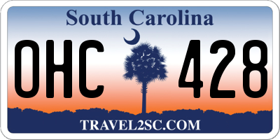 SC license plate OHC428