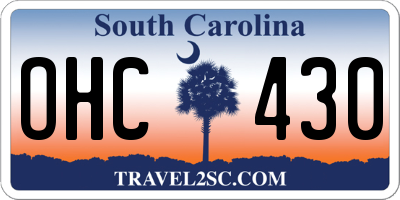 SC license plate OHC430