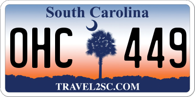 SC license plate OHC449