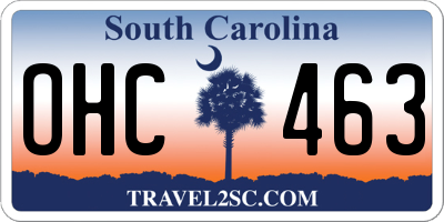 SC license plate OHC463