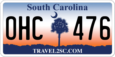 SC license plate OHC476
