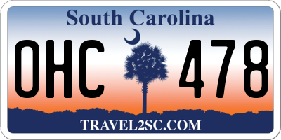SC license plate OHC478