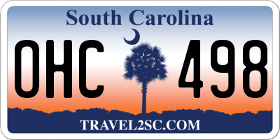 SC license plate OHC498