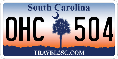 SC license plate OHC504