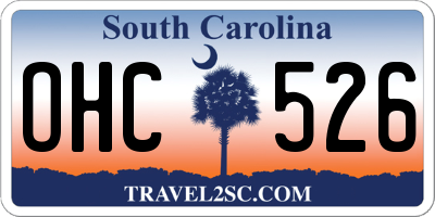 SC license plate OHC526
