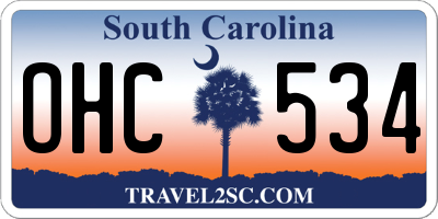 SC license plate OHC534