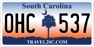 SC license plate OHC537
