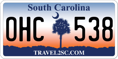 SC license plate OHC538