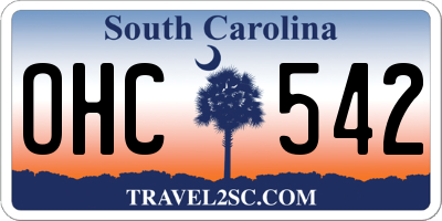 SC license plate OHC542