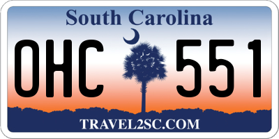 SC license plate OHC551