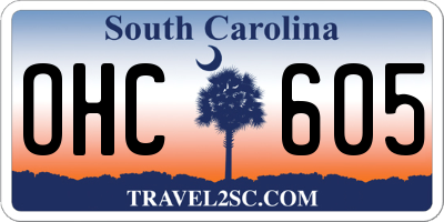 SC license plate OHC605