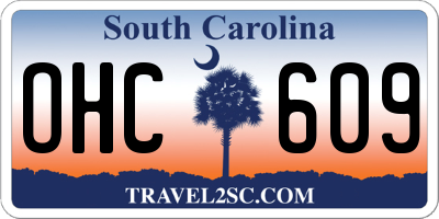 SC license plate OHC609