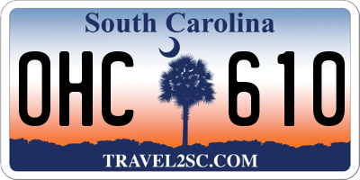 SC license plate OHC610