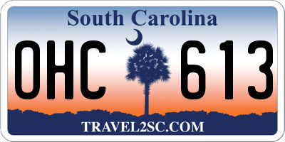 SC license plate OHC613