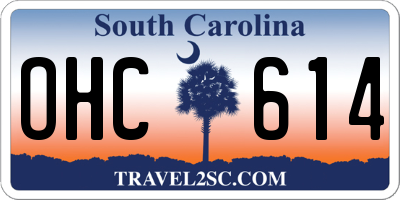 SC license plate OHC614