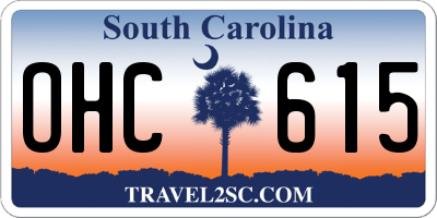 SC license plate OHC615