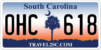 SC license plate OHC618