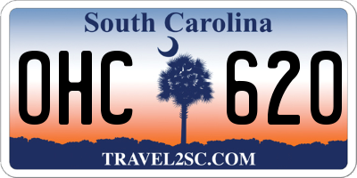 SC license plate OHC620