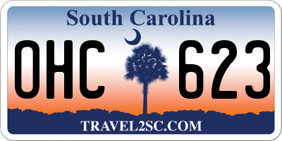 SC license plate OHC623