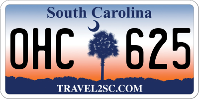 SC license plate OHC625