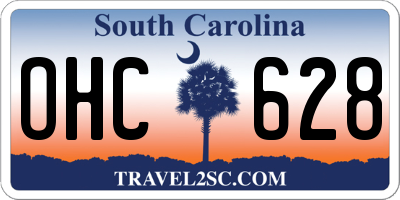 SC license plate OHC628