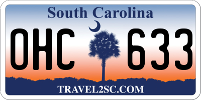 SC license plate OHC633