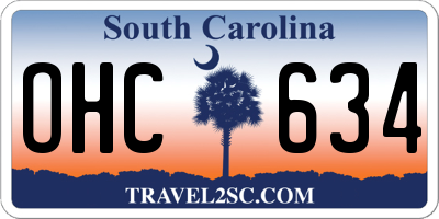 SC license plate OHC634