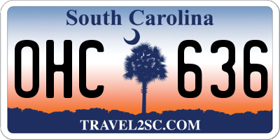 SC license plate OHC636