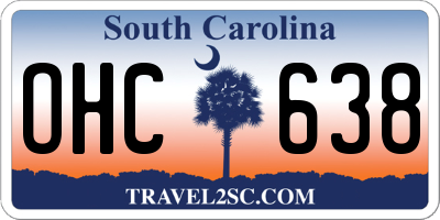 SC license plate OHC638