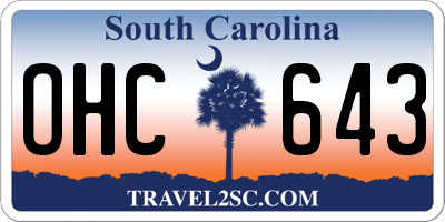 SC license plate OHC643