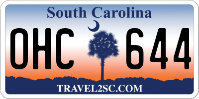 SC license plate OHC644