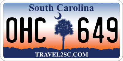 SC license plate OHC649