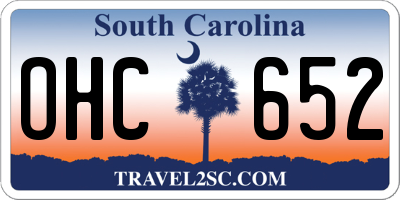 SC license plate OHC652