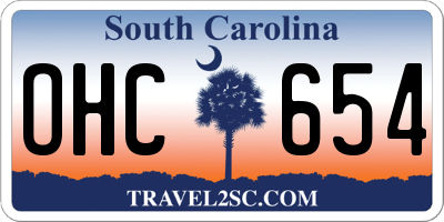 SC license plate OHC654