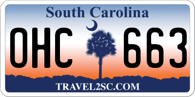 SC license plate OHC663