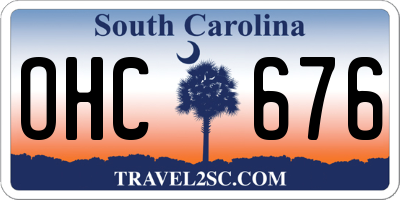 SC license plate OHC676