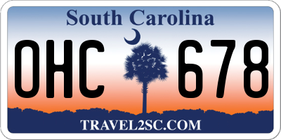 SC license plate OHC678