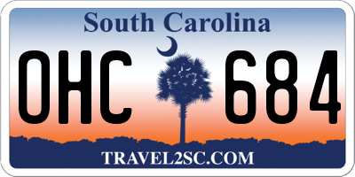 SC license plate OHC684