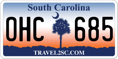 SC license plate OHC685