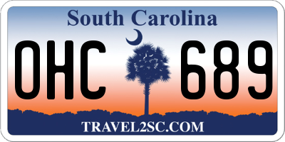 SC license plate OHC689