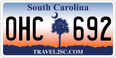 SC license plate OHC692