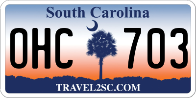SC license plate OHC703