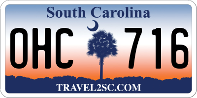 SC license plate OHC716