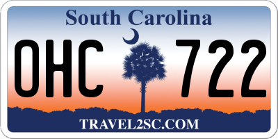 SC license plate OHC722