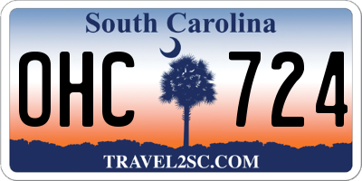 SC license plate OHC724