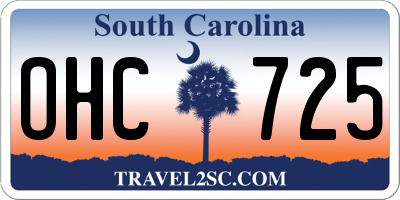 SC license plate OHC725