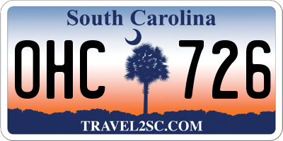 SC license plate OHC726