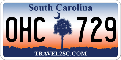 SC license plate OHC729