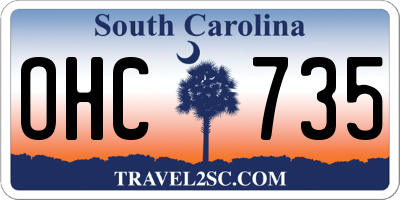 SC license plate OHC735